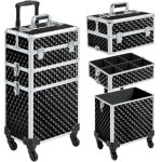 Valise de maquillage 3 en 1 - mallette maquillage verrouillable tiroir  casiers - noir - 35  235  ...