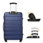 Valise cabine 55cm - coque rigide en abs - 4 roulettes - cadenas  combinaison