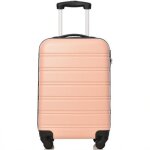 Valise cabine enf1trouv - coque rigide - 4 roulettes - rose