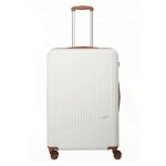 Valise rigide travelite bali 4 roulettes 77 cm - blanc - cadenas tsa - homme