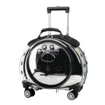 Valise � roulettes pour animaux de compagnie - flasidu - noir - portable - transparent - confortable