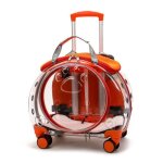 Valise � roulettes pour animaux de compagnie - flasidu - orange - mode - portable - transparent