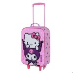 Valise trolley soft 3d - hello kitty playful - rose - taille unique