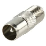 Adaptateur coaxial - value line - ne26435 - f mâle vers f femelle - argent - câble coaxial Adaptateur coaxial - value line - ne26435 - f mâle vers f femelle - argent - câble coaxial