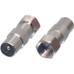 Adaptateur dantenne - valueline - fc - 029 - fiche f mle - coax mle (iec) - argent