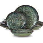 Vancasso assiette 12 pcs srie vc - chrys - g service complet de table design de bord en forme de ptale ...