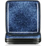 Vancasso assiette � d�ner 4 pi�ces s�rie stern - b argile de poterie �maill�e au four - bleu