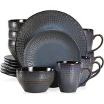 Vancasso s�rie guto - dg 16 pi�ces service de table complet moderne pour 4 personnes motif en relief ...