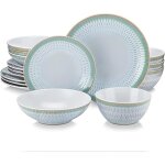 Vancasso srie pluvo - gp 16 pices service de table complet pour 4 personnes motif en relief avec gouttes ...