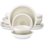 Vancasso vaisselle srie ori - be16 pcs service de table complet avec conception de points de ssame ...