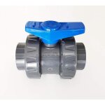 Vanne - interplast - mod�le 2020 - double union d�montable - pvc pression - 50mm