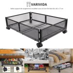 Varivida bo�te support de rangement � roulettes sous le lit en fer noir 60 x 40 x 17 cm