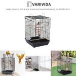 Cage � oiseaux - varivida - noir - 40 x 40 x 58 cm - pour perroquets et canaris - montage facile
