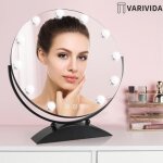 Varivida miroir electriquemiroir grossissant sur base du croissant lumière tricolore (noir) Varivida miroir electriquemiroir grossissant sur base du croissant lumière tricolore (noir)