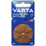 Varta pile bouton za 312 1. 4 v 6 pc(s) zinc - air hearing aid batteries 312 bli 6