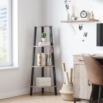 Vasagle - biblioth�que dangle - meuble de rangement - gr�ge - 34x34x125 cm
