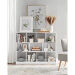 Vasagle biblioth�que �tag�re rangement avec 8 casiers ouvers et 3 compartiments 126 x 30 x 100 cm lbc054t14 ...