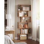 Vasagle bibliothque rustique tagre  6 niveaux meuble de rangement cloison sparateur 70 x 24 x 1905 ...