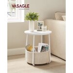 Vasagle - bout de canapé avec panier en tissu - style moderne - blanc et beige let223w10 Vasagle - bout de canapé avec panier en tissu - style moderne - blanc et beige let223w10