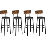 Vasagle chaises de bar lot de 4 tabourets hauts sièges rembourrés montage facile style industrielmarron ... Vasagle chaises de bar lot de 4 tabourets hauts sièges rembourrés montage facile style industrielmarron ...