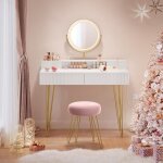 Vasagle coiffeuse avec miroir pivotant et taboutret avec Éclairage et multiprise 40 x 100 x 1348 cm blanc ... Vasagle coiffeuse avec miroir pivotant et taboutret avec Éclairage et multiprise 40 x 100 x 1348 cm blanc ...