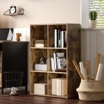 Vasagle meuble de rangement � 6 compartiments 655 x 30 x 975 cm (l x l x h) biblioth�que marron rustique ...