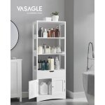 Vasagle meuble de rangement de salle de bain armoire haute avec 3 compartiments ouverts 1 tiroir et 1 ...