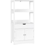 Vasagle meuble de salle de bain avec tiroir 2 compartiments ouverts 2 portes 60 x 325 x 122 cm blanc Vasagle meuble de salle de bain avec tiroir 2 compartiments ouverts 2 portes 60 x 325 x 122 cm blanc