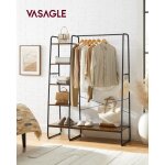 Vasagle portant  vtements meuble dentre vestiaire 5 tagress 6 crochets style industriel marron rustique ...
