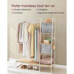 Vasagle porte - manteau sur pieds meuble chaussure entre avec 5 tagress de rangement 6 crochets couleur ...