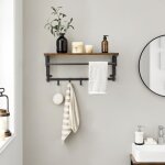 Vasagle portemanteau mural avec étagère de rangement avec 5 crochets amovibles pour entrée chambre salle ... Vasagle portemanteau mural avec étagère de rangement avec 5 crochets amovibles pour entrée chambre salle ...