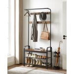 Vasagle portemanteau vestiaire meuble d?entre crochets amovible banc et tagre  chaussures 84 x 337 ...