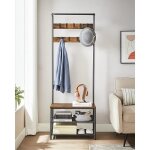 Vasagle - vestiaire d?entre avec banc et tagre  chaussures - style industriel - marron rustique et ...