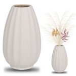 Vase en c�ramique - sarcia. eu - beige - 13x13x205 cm - id�al pour compositions florales - �l�gant