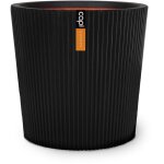 Vase conique - capi europe - groove nl - 36 x 34 - noir