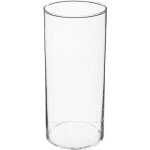 Vase cylindrique en verre 30cm transparent