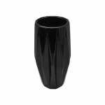 Vase d�co en c�ramique origami 24cm noir