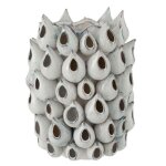 Vase design anmone cramique 32cm bleu