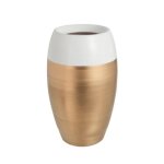 Vase design - paris prix - bord terre cuite - 30cm - blanc & or - tendance & design Vase design - paris prix - bord terre cuite - 30cm - blanc & or - tendance & design