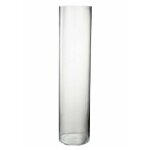 Vase design en verre buis 68cm transparent