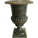 Vase vasque jardiniere en fonte vert anglais style medicis pot de fleur 24x24x31cm Vase vasque jardiniere en fonte vert anglais style medicis pot de fleur 24x24x31cm