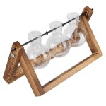 Vase en verre - surenhap - support en bois - d�coration vintage - terrarium v�g�tal - id�al pour plantes ...