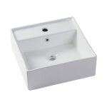 Vasque  poser carre en cramique blanche - 41 cm - verini
