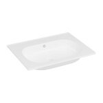 Vasque � encastrer en r�sine effet pierre - blanc - l60 x l46 cm - okiwa