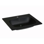 Vasque � encastrer en r�sine effet pierre - noir - l60 x l46 cm - okiwa