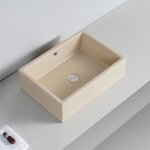 Vasque � poser rectangulaire - c�ramique beige mat - 51x36 cm - line