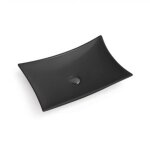 Vasque à poser rectangulaire - céramique noire - 57x39 cm - wing - rue du bain - sans trop plein Vasque à poser rectangulaire - céramique noire - 57x39 cm - wing - rue du bain - sans trop plein