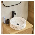 Vasque � poser ronde en terrazzo 38cm