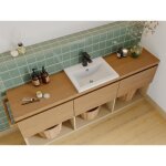 Vasque de salle de bain semi - encastrée rectangle en céramique - l515 cm - blanc - yasmac ii Vasque de salle de bain semi - encastrée rectangle en céramique - l515 cm - blanc - yasmac ii