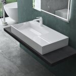 Vasque de salle de bain suspendue ou à poser blanc mai & mai col12 - 1000 l - 100x48x13cm Vasque de salle de bain suspendue ou à poser blanc mai & mai col12 - 1000 l - 100x48x13cm